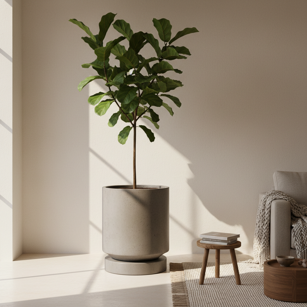 Loft Planter Round with Stand – Lifestyle