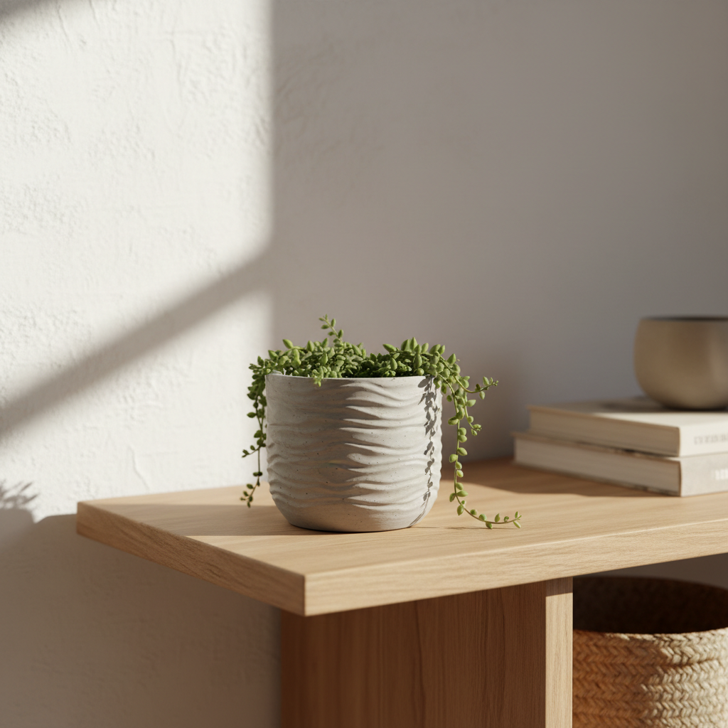 Lima Wave Cement Planter – Lifestyle